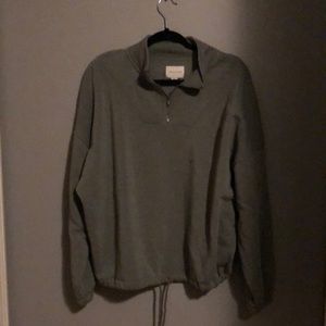 olive green quarter zip with tie
